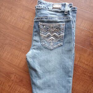 Wired Heart Women's Bootcut Jeans With Embellished Pockets Size 29